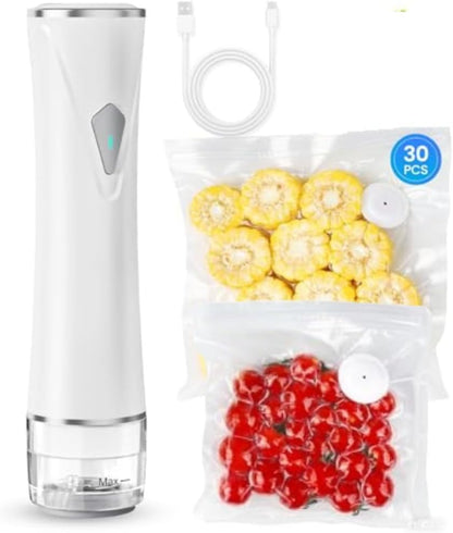 Preserve Compact Vacuum Sealer - Powerful Handheld Food Sealer with 30 Reusable Bags | Meal Saver