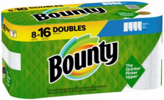 Bounty Select-A-Size Paper Towels - Ultra Absorbent, White, 8 Count Rolls