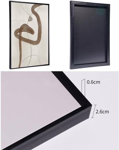 Skiennix Framed Canvas Wall Art Set - Abstract Paint Strokes in Black, White & Grey | 24" x 32" - Modern Minimalist Decor for Living Room, Bedroom & Office