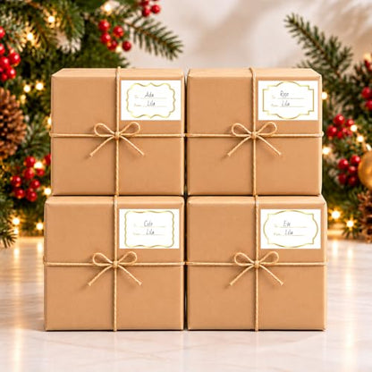 Alynta Christmas Gift Tags Stickers Gold Foil 120Pcs 3x2 Inch To & From