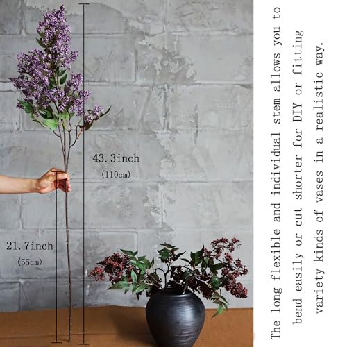 Artificial Berry Stems for Vase - 2 Pack, Fall Decor, Realistic Faux Flowers