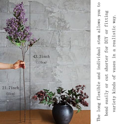 Artificial Berry Stems for Vase - 2 Pack, Fall Decor, Realistic Faux Flowers