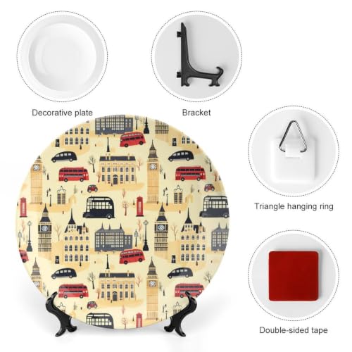 6-Inch UK Ceramic Decorative Plate Souvenir of London England - Bone China Art Dish