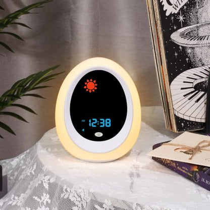Kids Sleep Training Alarm Clock with Sun Moon Night Light & Nap Timer