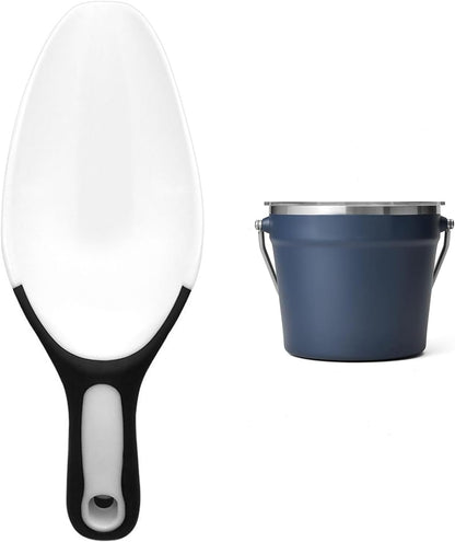 Rambler Ice Bucket Scoop Compatible with Yeti,Food grade PP Ice Scoop with Soft Grip Handle and Hanging Hole Compatible with YETI Rambler Beverage Bucket,Ice Maker