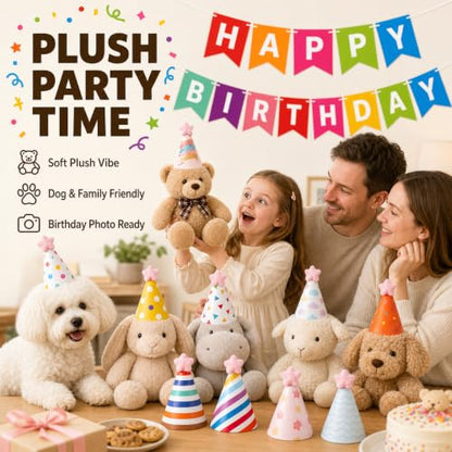 Rainbow Party Hats for Stuffed Animals & Pets - 11 pcs Mini Celebration Set