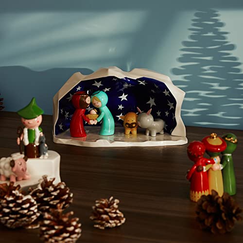 Nativity Scene Figurine Set - Hand Decorated Porcelain with Three Wise Men