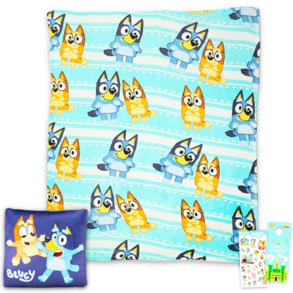 Bluey Travel Blanket and Pillow Set with Stickers & Accessories