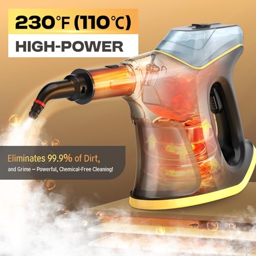 Heavy Duty Handheld Steam Cleaner with 9 Accessories for Home Car Kitchen