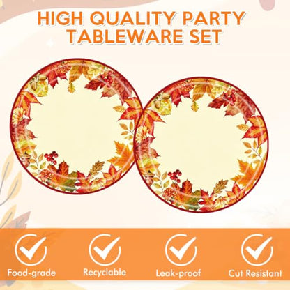 Maple Leaf Fall Thanksgiving Party Tableware Set 40pcs for 20 Guests