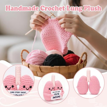 Respiratory Therapist Gift - Handmade Crochet Pink Lung Plush for Medical Professionals