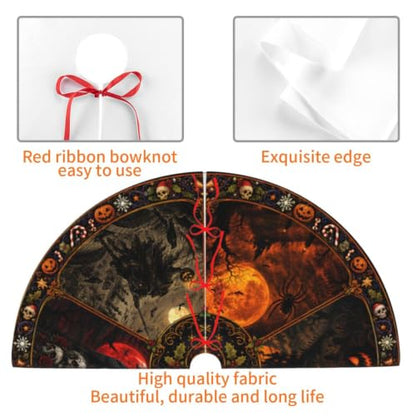 Halloween Tree Skirt 36 Inch Xmas Tree Mat Holiday Decor Medium - Not Quilted