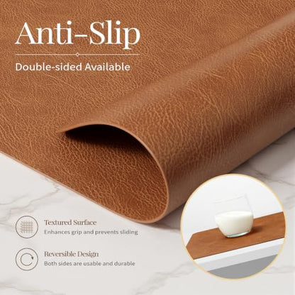 Homaxy Vinyl Heat Resistant Placemats Set of 6 - Reddish Brown