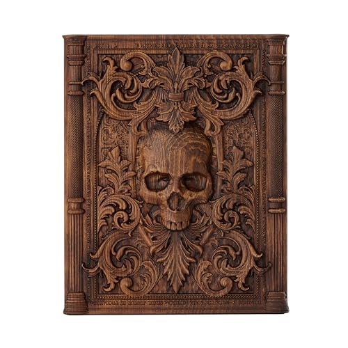 Handmade Wooden Skull Wall Decor for Halloween & Christmas - 11.8"L x 9.4"W
