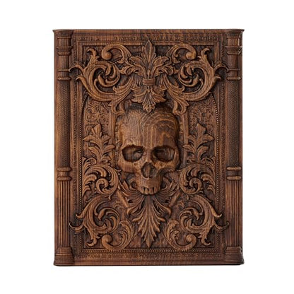 Handmade Wooden Skull Wall Decor for Halloween & Christmas - 11.8"L x 9.4"W