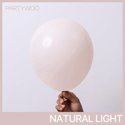 PartyWoo Beige Balloons - 101pcs 12 Inch Boho Cream & Ivory Latex Balloons for Weddings & Events