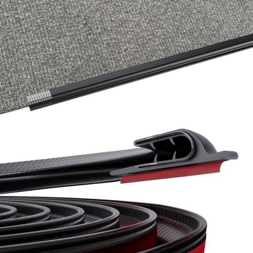 Carpet Edge Binding Trim with Metal Grip Core, 20FT Black Rug Edging