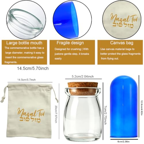 Light Beige Jewish Wedding Breaking Glass Set with Storage & Bag - 3 Pieces