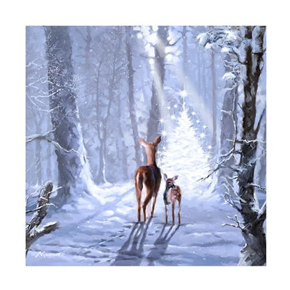 Wrapped Canvas Wall Art - Christmas Magic Landscape 24x24 - Modern Home Decor