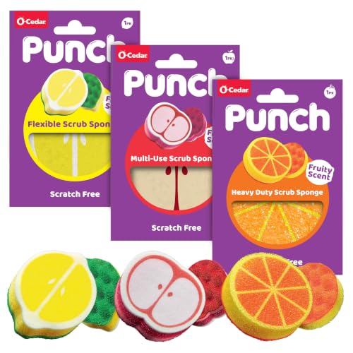 O-Cedar Kitchen Scrub Sponge Variety Pack - 3 Count for Cleaning