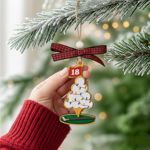 Golf Ornament - Golf Club Christmas Tree Decoration for 2025 - Golf Lover Gift - Wooden Golfing Ornament - Variation of THIS listing