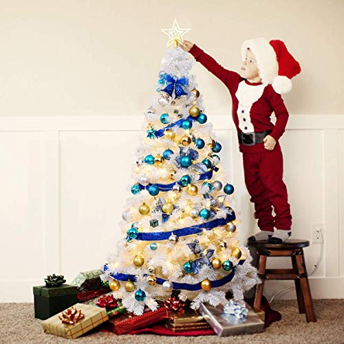 5FT Artificial Christmas Tree with Metal Stand - Indoor Outdoor Holiday Decor