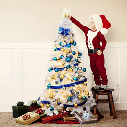 5FT Artificial Christmas Tree with Metal Stand - Indoor Outdoor Holiday Decor