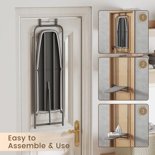 Over-the-Door Ironing Board with Iron Holder - Space Saver, 42 Inch