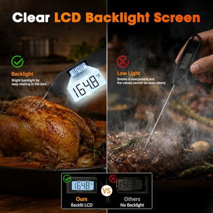 DOQAUS Digital Meat Thermometer Night Black Instant Read Kitchen Tool