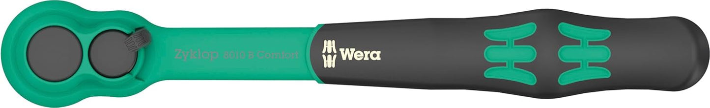 WERA - Zyklop Comfort Ratchet Set | 12-Piece Metric Set with Reversing Lever & 3/8" Drive