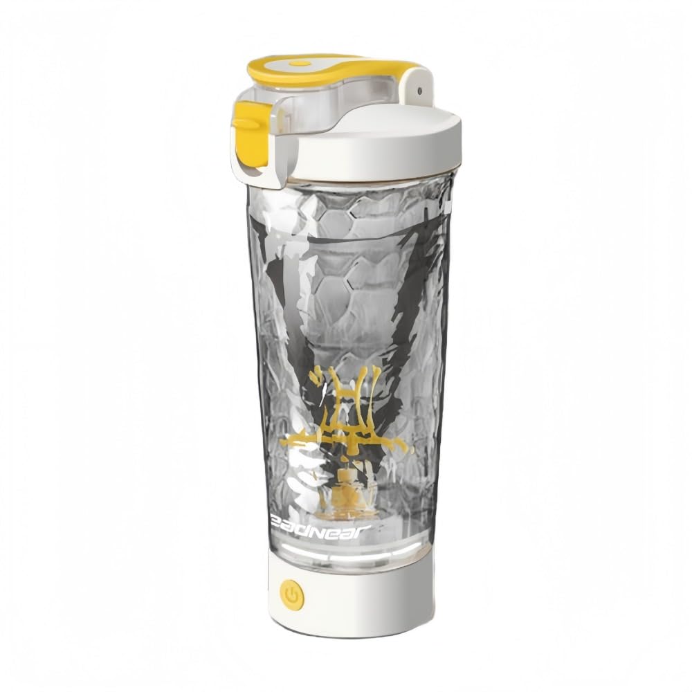 Self Electric Protein Shaker Bottle Automatic Stirring Coffee Cup Portable Sports Mixer Mug Lightweight Large Capacity (White)