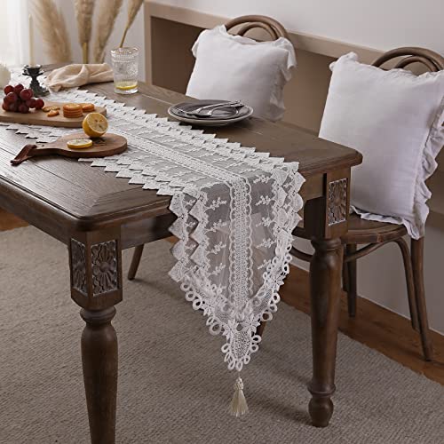 Lolita Lace Cotton Table Runner 16x71 Inches Vintage Design - Patdrea