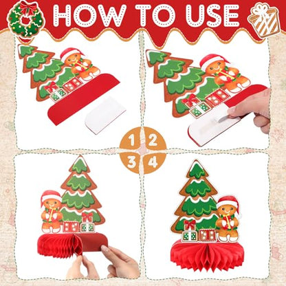 12 Pack Gingerbread Honeycomb Centerpieces for Christmas Party Decor