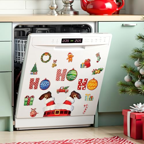 Christmas Dishwasher Magnet Cover Santa Ho Ho Ho Kitchen Decor Set