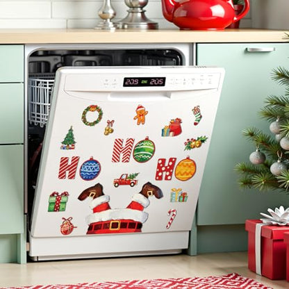 Christmas Dishwasher Magnet Cover Santa Ho Ho Ho Kitchen Decor Set