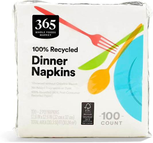 365 by Whole Foods Market | 2-Ply Dinner Napkins - 100 Count for Elegant Dining