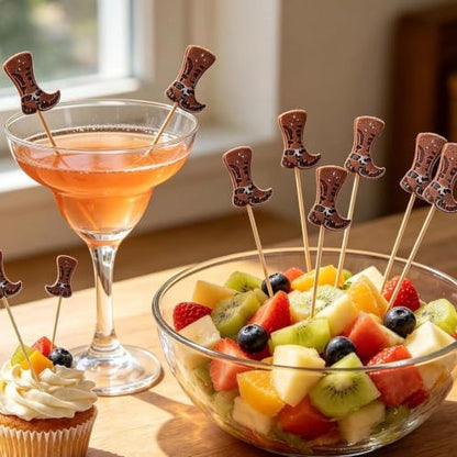Western Cowboy Boot Cake Topper Set for Cakes & Desserts - 100 Pcs