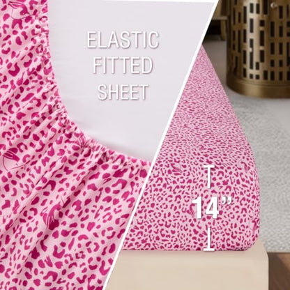 Baby Phat Tossed Logo 8-Piece Bed in a Bag Queen Pink - Reversible Bedding Set
