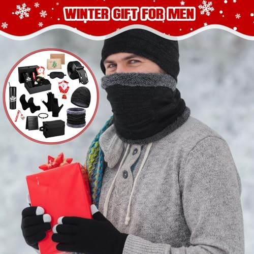 Christmas Tree Gift Set for Men - 14 Holiday Gift Items Including Socks, Hat, Scarf & More - Variation of THIS listing