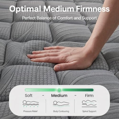 Full Size 12-Inch Hybrid Mattress in a Box - Breathable Support & Cool Sleep