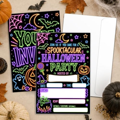Spooktacular Halloween Birthday Party Invitations - Set of 20