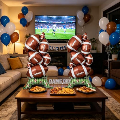 Giant Self Standing Football Balloon Set - 59 Inch Sports Party Decorations - Football Variation