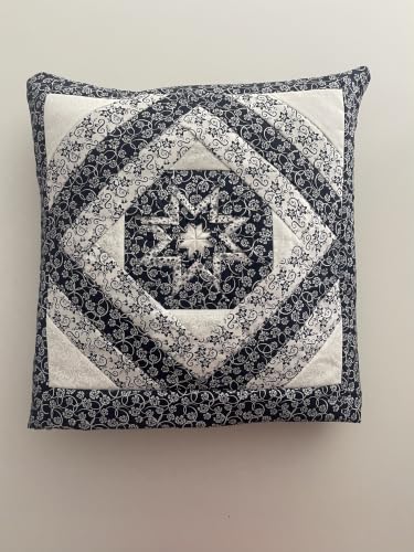 Amish Handmade Blue Star Quillow with Cotton Fabric, 12x12 Pillow & 40x60 Blanket