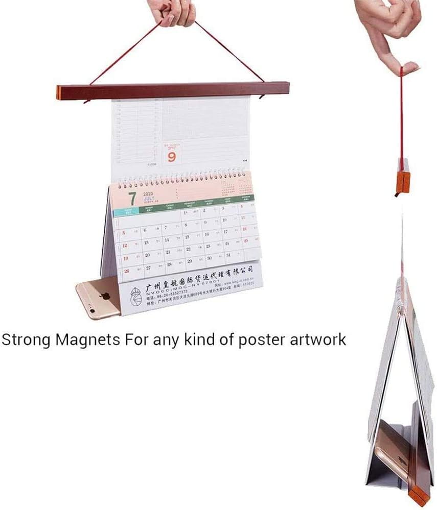 Benjia Magnetic Poster Hanger - Wood Frame for 8x10, 8x20 & 8x11 Prints | Mahogany Finish