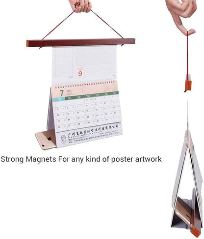 Benjia Magnetic Poster Hanger - Wood Frame for 8x10, 8x20 & 8x11 Prints | Mahogany Finish