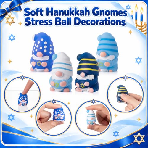Hanukkah Gnome Stress Relief Balls Set - 20 Pack Blue & White Star of David