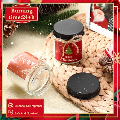 Christmas Scented Candle Set - Bright Style, 6 Jar Holiday Fragrance Gifts