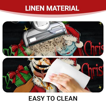 Christmas Kitchen Rugs Set of 2 Non-Slip Holiday Doormats - Jack & Sally Design