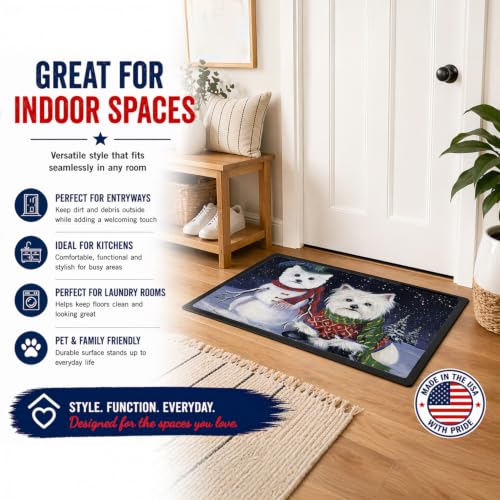 Westie Christmas Self Portrait Doormat 24x36 Indoor Outdoor Rug - Variation of THIS listing
