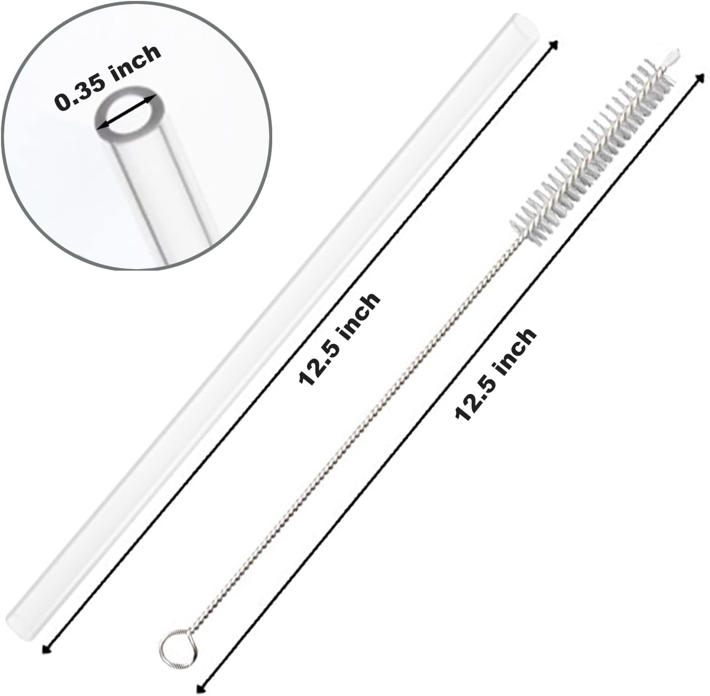 Stanley Replacement Straws - 6 Pack Reusable Straws for 40 oz & 30 oz Tumblers | Includes Cleaning Brush, Clear Plastic